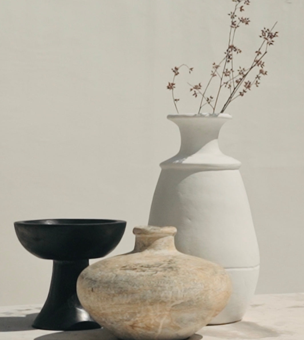 Awan | White Terracotta Vase