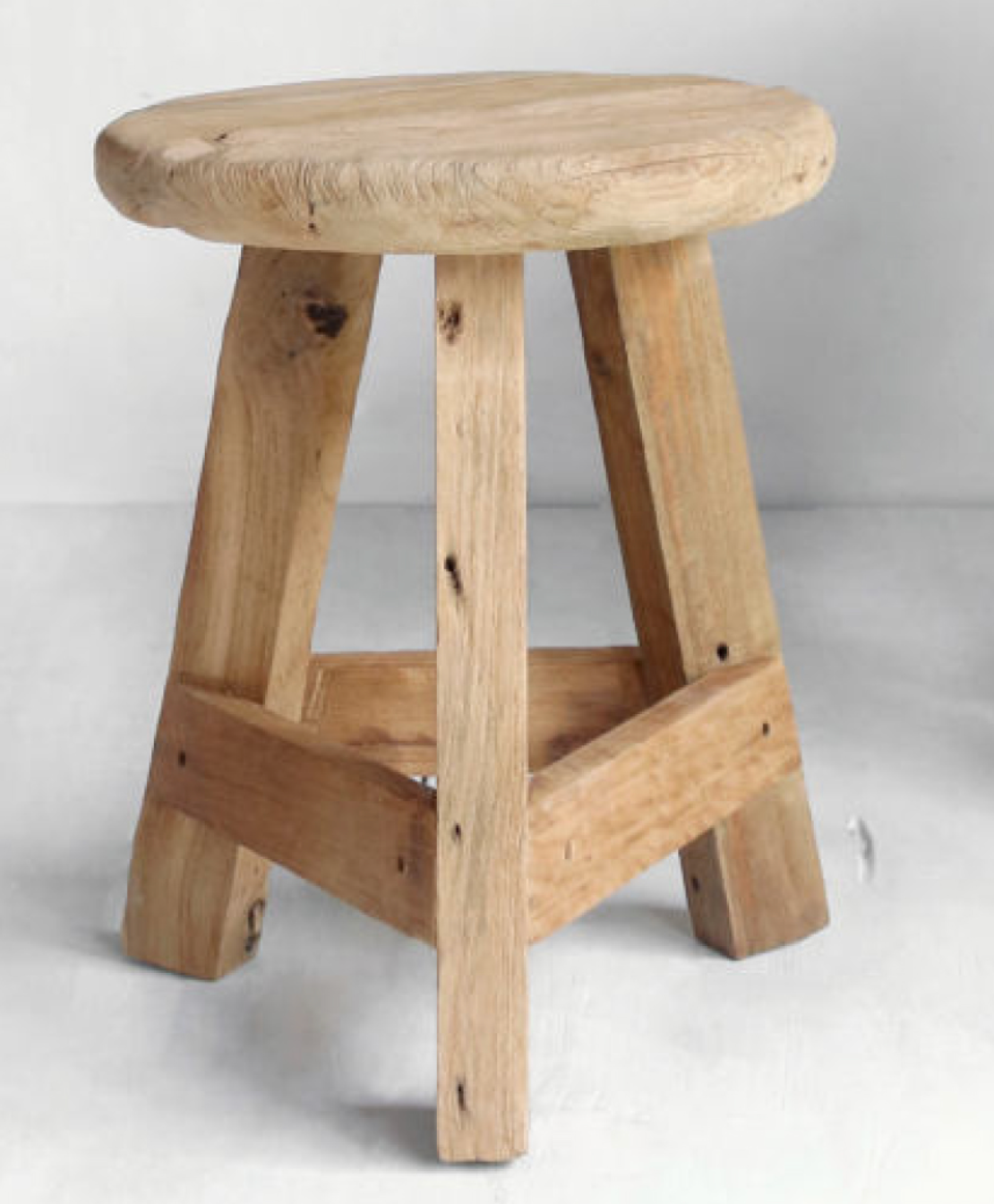 Indra | Rustic Teak Wood Stool